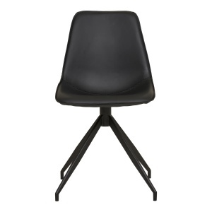 SET 2 SCAUNE DINING ROTATIVE MONACO, DIN METAL SI PIELE ECO, CULOARE NEGRU/NEGRU, HOUSE NORDIC - Img 3