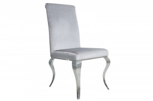SET 2 SCAUNE, ELEGANT, BAROCK, GRI/ ARGINTIU, DIN METAL SI CATIFEA, ARTIM GROUP SELECTION - Img 3