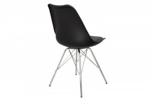 SET, 2 SCAUNE NEGRU/CROM, SCANDINAVIA RETRO, DESIGN SCANDINAV - Img 5