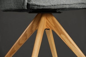 SET 2 SCAUNE ROTATIVE 180 GRADE, LE GRAND, MATERIAL CHENILLE GRI SI PICIOARE DIN LEMN, ARTIM GROUP SELECTION - Img 3