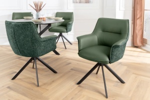 SET 2 SCAUNE ROTATIVE 180 GRADE, LE GRAND, MATERIAL CHENILLE, PIELE ECO SI PICIOARE DIN METAL, ARTIM GROUP SELECTION - Img 7