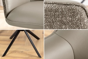 SET 2 SCAUNE ROTATIVE 180 GRADE, LE GRAND, MATERIAL CHENILLE, PIELE ECO SI PICIOARE DIN METAL, ARTIM GROUP SELECTION - Img 6