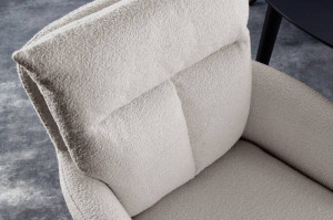 SET 2 SCAUNE ROTATIVE, BIG GEORGE BEJ, TEXTIL BOUCLE, ASPECT RETRO, ARTIM GROUP SELECTION - Img 3