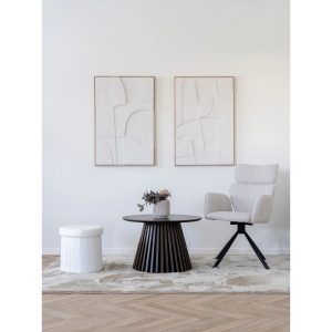 SET 2 SCAUNE ROTATIVE CORDOBA, DIN METAL SI TEXTIL, CULOARE BEJ, HOUSE NORDIC - Img 2