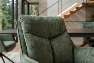 SET 2 SCAUNE ROTATIVE, PROMETHEUS, 180 grade, REALIZAT DIN METAL SI TEXTIL VELUR CATIFELAT, CULOARE VERDE, ARTIM GROUP SELECTION - Img 9