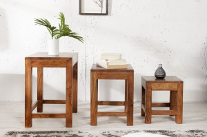 SET 3 MASUTE DE CAFEA/TABURETI, MONSOON, DESIGN VINTAGE - Img 2
