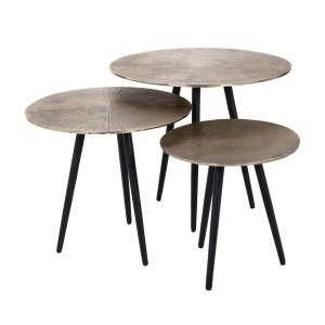 SET 3 MASUTE DE CAFEA VITTORIO, 210239, CONFECTIONATA DIN ALUMINIU, CULOAREA NEGRU/AURIU SAMPANIE, STIL MODERN - Img 2