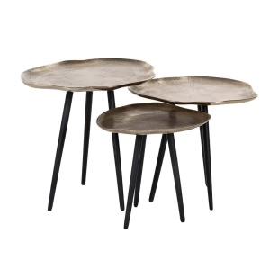 SET 3 MASUTE DE CAFEA VOLENTA, 210547, CONFECTIONATA DIN ALUMINIU, CULOAREA AURIU SAMPANIE, STIL MODERN