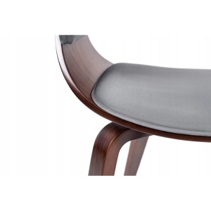 SET 4 SCAUNE, ARTIM MEBLE, REALIZAT DIN MATERIAL CATIFEA GRI SI FURNIR/METAL, STIL MODERN - Img 8