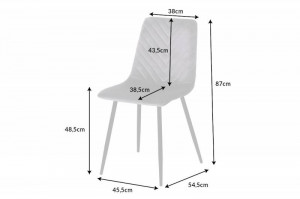 SET 4 SCAUNE DINING, AMAZONAS 40849 GRI, CU TAPITERIE DIN CATIFEA, STIL MODERN - Img 5