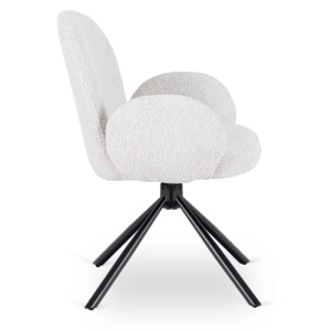SET 4 SCAUNE ROTATIVE, ARTIM MEBLE, REALIZAT DIN MATERIAL BOUCLE GRI SI METAL, STIL MODERN - Img 6