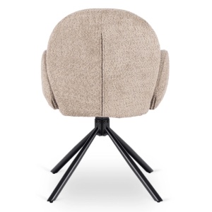 SET 4 SCAUNE ROTATIVE, ARTIM MEBLE, REALIZAT DIN MATERIAL BOUCLE MARO SI METAL, STIL MODERN - Img 7