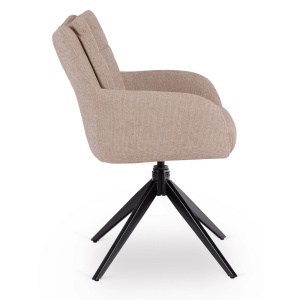 SET 4 SCAUNE ROTATIVE, ARTIM MEBLE, REALIZAT DIN MATERIAL TEXTIL BEJ SI CADRUL DIN METAL, STIL MODERN - Img 6