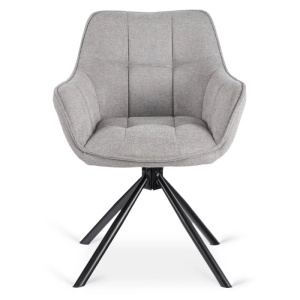 SET 4 SCAUNE ROTATIVE, ARTIM MEBLE, REALIZAT DIN MATERIAL TEXTIL GRI SI CADRUL DIN METAL, STIL MODERN - Img 6