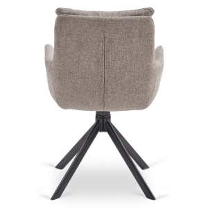 SET 4 SCAUNE ROTATIVE, ARTIM MEBLE, REALIZAT DIN MATERIAL TEXTIL MARO DESCHIS SI METAL, STIL MODERN - Img 6