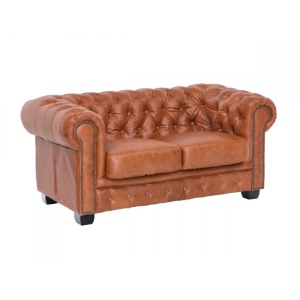 SET CANAPELE DE LUX 3 BUCATI, CHESTERFIELD, DIN PIELE NATURALA, CULOARE MARO, ARTIM SELECTION - Img 4