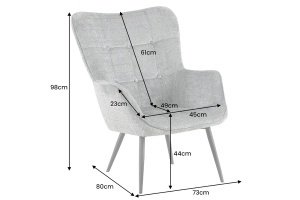 SET FOTOLIU SI TABURET SCANDINAVIA, DIN METAL SI TEXTIL CHENILLE, CULOARE VERDE, INVICTA INTERIOR - Img 2