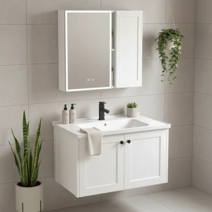 SET MOBILIER DE BAIE CU LAVOAR, OGLINDA, MONTI 60CM, ALB, JUST IN COLLECTION