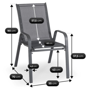 SET MOBILIER DE GRADINA/TERASA, LIBERTY, ARTIM MEBLE, DIN TEHNORATAN, TEXTIL SI STICLA, CULOARE NEAGRA - Img 8