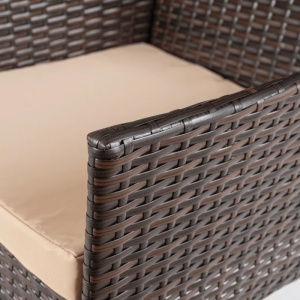 SET MOBILIER GRADINA, ARTIM MEBLE, MASA SI 4 SCAUNE, REALIZAT DIN POLIRATAN, CULOARE MARO/BEJ, STIL MODERN - Img 6