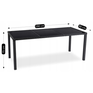 SET MOBILIER GRADINA, ARTIM MEBLE, MASA SI 8 SCAUNE, REALIZAT DIN POLIRATAN, CULOARE NEGRU/BEJ, STIL MODERN - Img 9