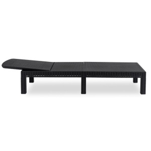 SEZLONG PLAJA PLIABIL, ARTIM MEBLE, REALIZAT DIN TEHNORATAN, CULOARE NEAGRA, STIL MODERN - Img 6