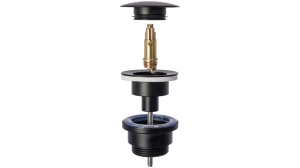 SIFON LAVOAR REA UNIVERSAL, CU DOP TIP CLICK CLACK, NEGRU MAT, DIN ALAMA, CALITATE SUPERIOARA - Img 4