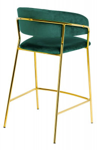 STOC 1 BUC!!! SCAUN DE BAR MARGO 65 VERDE/AURIU, CU TAPITERIE DIN CATIFEA - Img 3