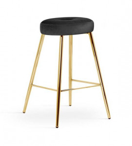 STOC 2 BUC!!! SCAUN DE BAR, CONSU 60CM , NEGRU/AURIU, STIL MODERN