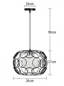 STOC!!!PENDUL 181689, LOFT STYLE, 26x17/107 cm, NEGRU, DIN OTEL SI METAL DE INALTA CALITATE, STIL MODERN, TU - Img 2