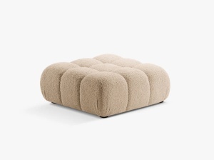 TABURET BELLIS, NISIPIU, CU TAPITERIE DIN TEXTIL BOUCLE ROLF, MICADONI - Img 2