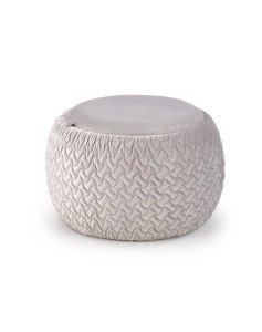 TABURET BONO, CU SPATIU DE DEPOZITARE, GRI/NATURAL, DIN MDF, FURNIR NATURAL SI STOFA, STIL MODERN - Img 2