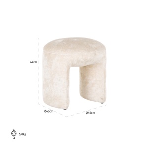 TABURET FARGO CHENILLE ALBA BERGEN 900, S4548, CONFECTIONAT DIN 100% POLIESTER, LEMN SI SPUMA, RICHMOND INTERIOR - Img 4