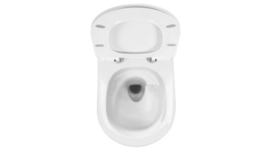 VAS DE TOALETA SUSPENDAT REA CARLO MINI TORNADO RIMLESS FLAT PRO, ALB, DIN CERAMICA, CALITATE SUPERIOARA - Img 2
