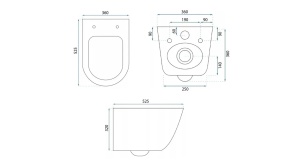 VAS DE TOALETA SUSPENDAT REA EDDY TORNADO RIMLESS FLAT N, ALB, DIN CERAMICA, CALITATE SUPERIOARA - Img 8