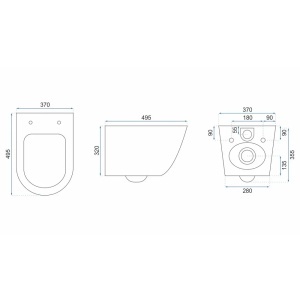 VAS WC SUSPENDABIL REA CARLOMINI RIMLESS ECRU, CALITATE SUPERIOARA - Img 5