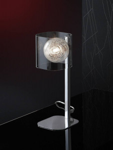 VEIOZA ECLIPSE, 34 CM, CROM/TRANSPARENT, DIN METAL SI STICLA, STIL MODERN