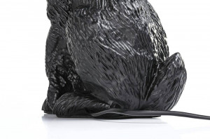 VEIOZA RABBIT, NEAGRA, DIN METAL, ALUMINIU SI TEXTIL, STIL MODERN - Img 6