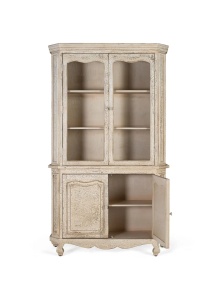 VITRINA DARIEL 120CM, REALIZATA DIN LEMN DE MANGO, CULOARE BEJ ANTICHIZAT, STIL RUSTIC, GINER Y COLOMER - Img 3