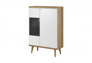 VITRINA LIVING CU LED PRIMO PWT90 DESIGN SCANDINAV PSK - Img 1