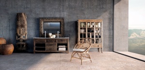 VITRINA TARTU 175CM, DIN LEMN DE ULM DE CULOARE MARO, STIL COLONIAL, VICAL HOME - Img 8