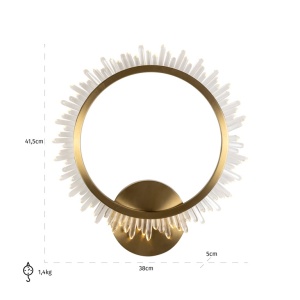 APLICA BEAU AURIU PERIAT, ML-0018, CONFECTIONATA DIN METAL SI STICLA, STIL MODERN - Img 3