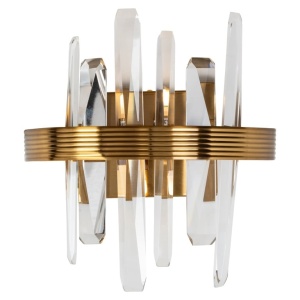 APLICA BRIGHT AURIU , ML-0023, CONFECTIONATA DIN METAL SI CRISTAL, STIL MODERN - Img 1