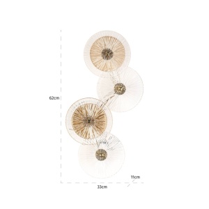 APLICA LINZI AURIU PERIAT, ML-0029, CONFECTIONATA DIN METAL SI STICLA, STIL MODERN - Img 3