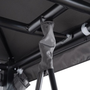 BALANSOAR DE GRADINA, ARTIM MEBLE, REALIZAT DIN TEXTIL IMPERMEABIL SI METAL, CULOARE NEAGRA/GRI, STIL MODERN - Img 6