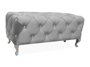 BANCHETA HESTIA, 100 CM, GRI BLUVEL 14/CROM, TAPITERIE DIN CATIFEA SI CADRU DIN METAL, STIL MODERN