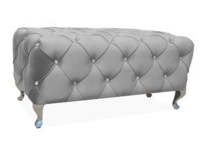 BANCHETA STIL HESTIA, 100 CM, GRI BLUVEL 14/CROM, TAPITERIE DIN CATIFEA SI CADRU DIN METAL, STIL MODERN