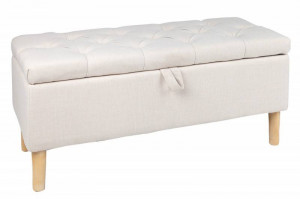 BANCUTA, CASTLE 100CM, COD 40408, DIN LEMN SI TEXTIL, STIL RUSTIC - Img 6