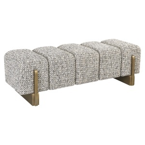 BANCUTA , DIN METAL SI TEXTIL, CULOARE BEJ/GRI, RICHMOND INTERIORS
