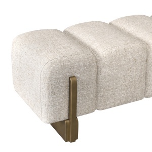 BANCUTA , DIN METAL SI TEXTIL, CULOARE CREM, RICHMOND INTERIORS - Img 2